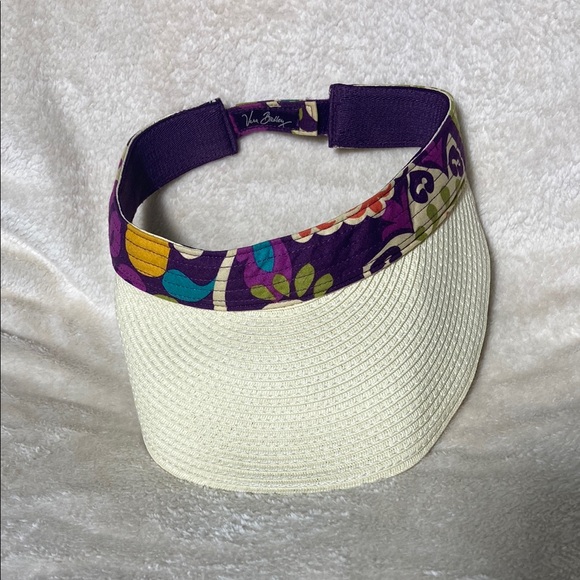 Vera Bradley Accessories - Vera Bradley Purple and Cream Sun Visor Hat